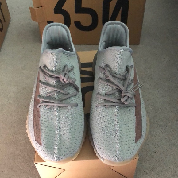 gray and peach yeezys